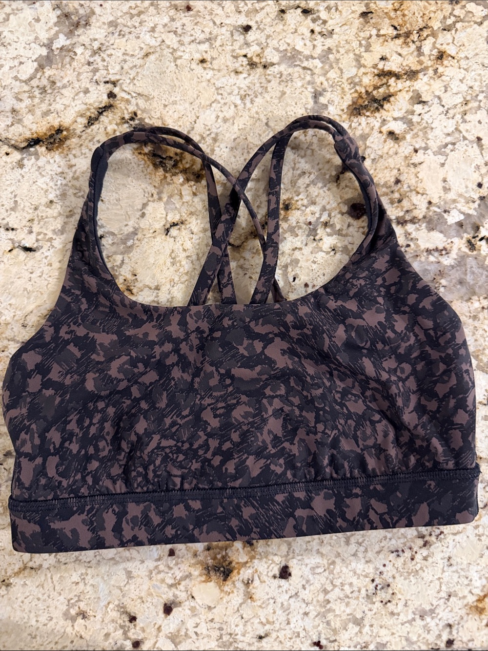 lululemon athletica Black Camo-Print Strappy Sports Bra
